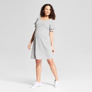 Isabel Maternity By Ingrid & Isabel maternity Ruffle Sleeve Dress In Grey Size S